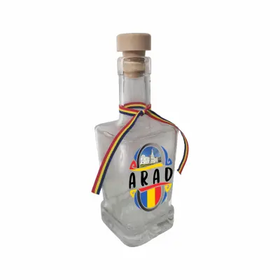 Arad romania, sticla cu mesaj patrata, 250 ml, model divgs318 05
